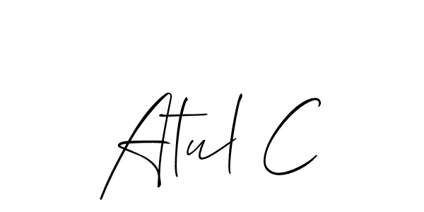 How to make Atul C name signature. Use Allison_Script style for creating short signs online. This is the latest handwritten sign. Atul C signature style 2 images and pictures png