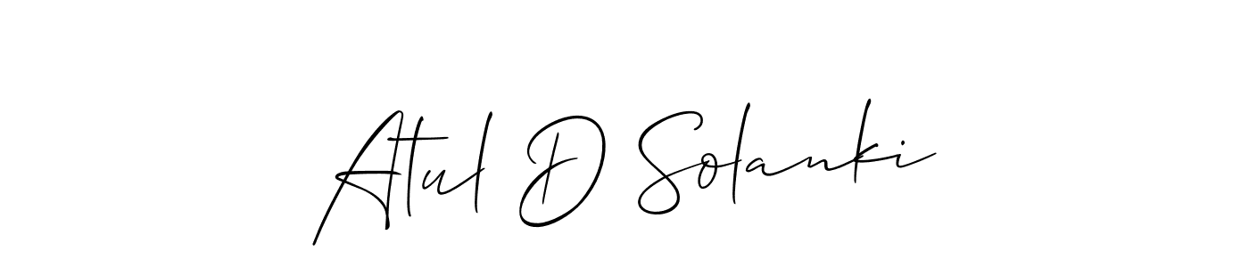 Also we have Atul D Solanki name is the best signature style. Create professional handwritten signature collection using Allison_Script autograph style. Atul D Solanki signature style 2 images and pictures png