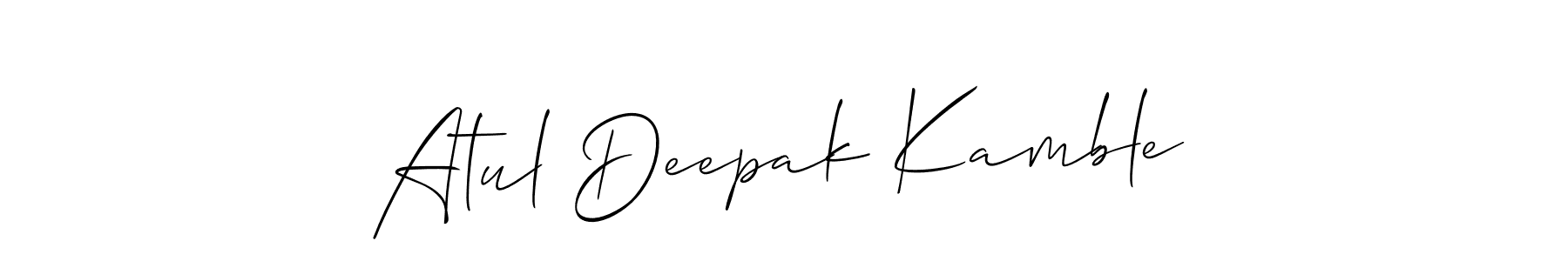 Also You can easily find your signature by using the search form. We will create Atul Deepak Kamble name handwritten signature images for you free of cost using Allison_Script sign style. Atul Deepak Kamble signature style 2 images and pictures png