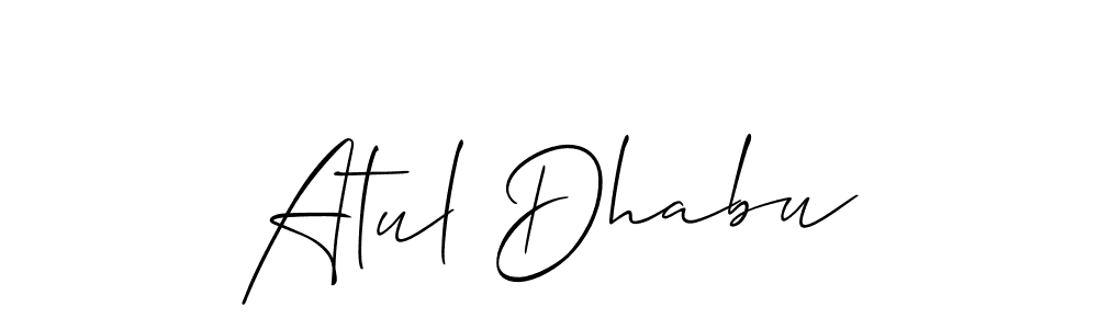 Create a beautiful signature design for name Atul Dhabu. With this signature (Allison_Script) fonts, you can make a handwritten signature for free. Atul Dhabu signature style 2 images and pictures png
