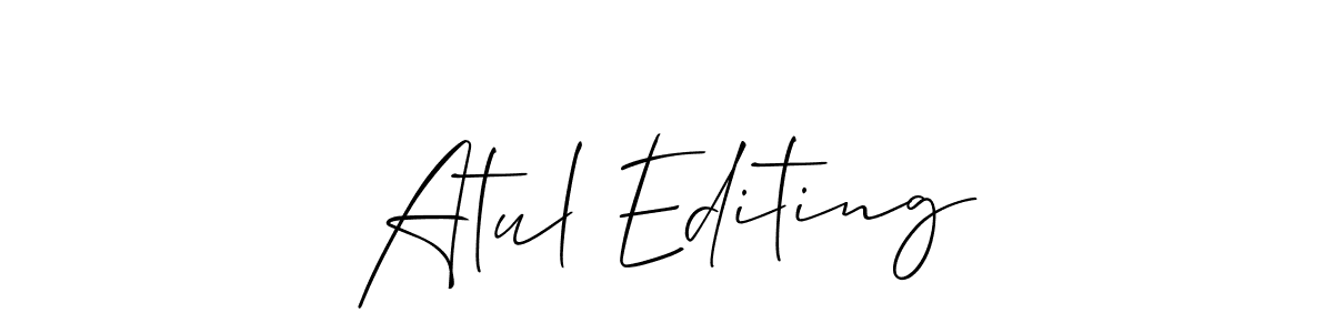 Design your own signature with our free online signature maker. With this signature software, you can create a handwritten (Allison_Script) signature for name Atul Editing. Atul Editing signature style 2 images and pictures png