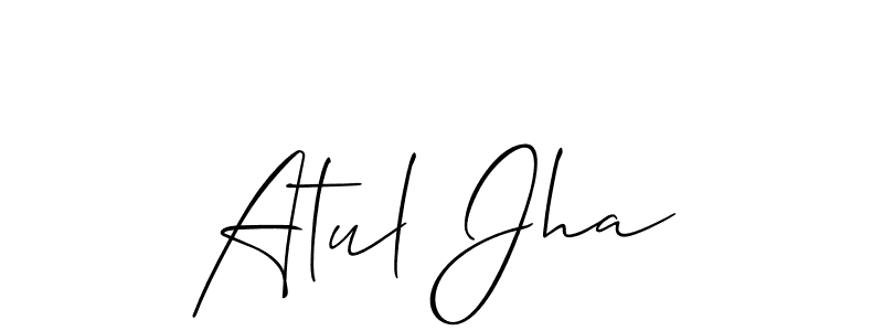 How to make Atul Jha signature? Allison_Script is a professional autograph style. Create handwritten signature for Atul Jha name. Atul Jha signature style 2 images and pictures png