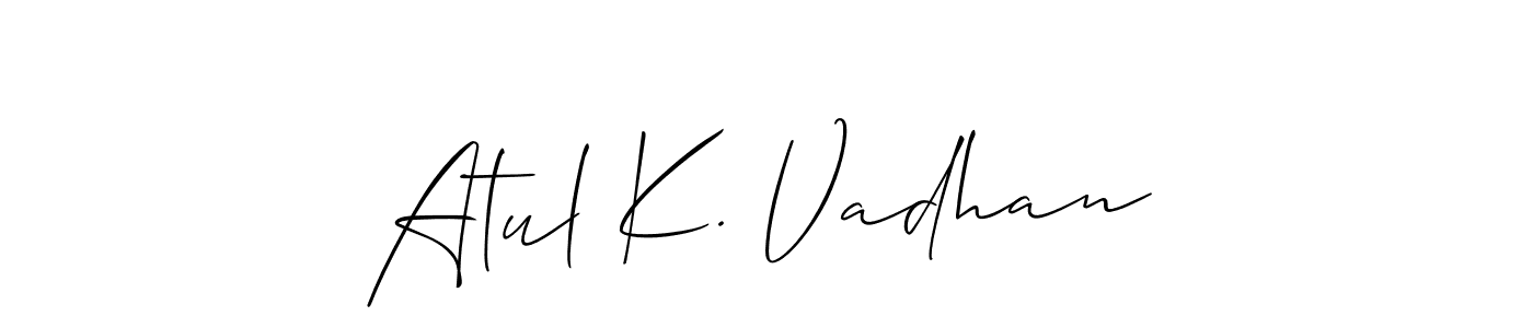 Once you've used our free online signature maker to create your best signature Allison_Script style, it's time to enjoy all of the benefits that Atul K. Vadhan name signing documents. Atul K. Vadhan signature style 2 images and pictures png