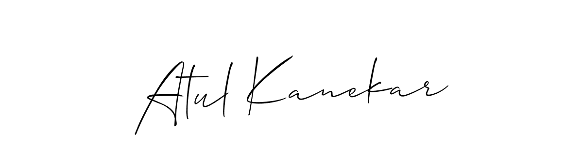 Also we have Atul Kanekar name is the best signature style. Create professional handwritten signature collection using Allison_Script autograph style. Atul Kanekar signature style 2 images and pictures png