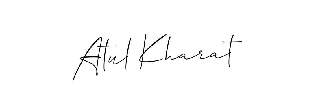 How to Draw Atul Kharat signature style? Allison_Script is a latest design signature styles for name Atul Kharat. Atul Kharat signature style 2 images and pictures png