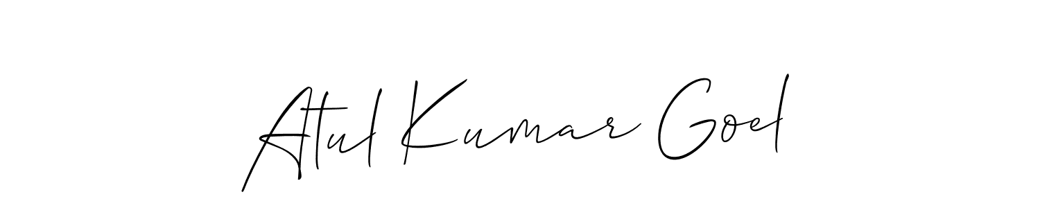 Create a beautiful signature design for name Atul Kumar Goel. With this signature (Allison_Script) fonts, you can make a handwritten signature for free. Atul Kumar Goel signature style 2 images and pictures png