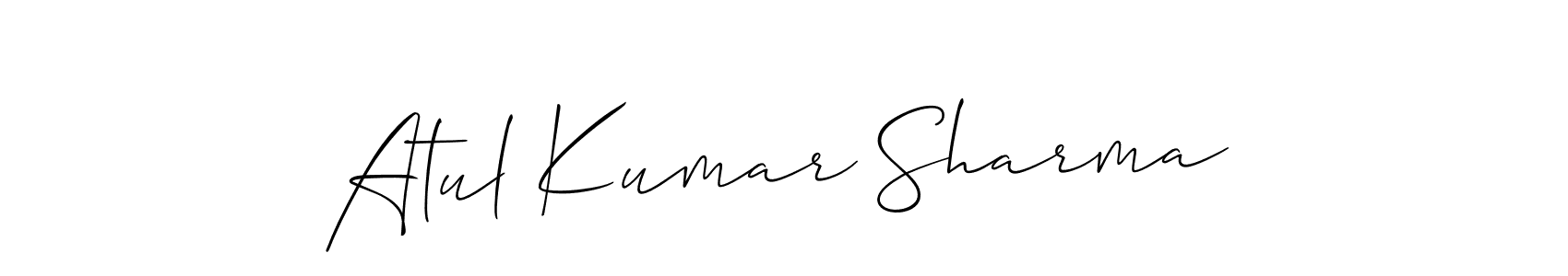 Also we have Atul Kumar Sharma name is the best signature style. Create professional handwritten signature collection using Allison_Script autograph style. Atul Kumar Sharma signature style 2 images and pictures png