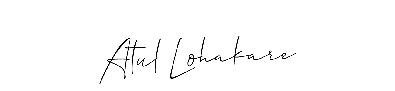 Make a beautiful signature design for name Atul Lohakare. With this signature (Allison_Script) style, you can create a handwritten signature for free. Atul Lohakare signature style 2 images and pictures png