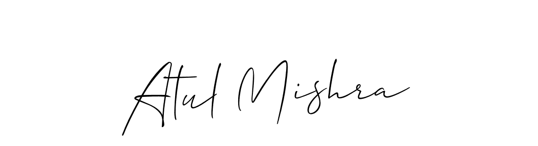 Make a beautiful signature design for name Atul Mishra. With this signature (Allison_Script) style, you can create a handwritten signature for free. Atul Mishra signature style 2 images and pictures png