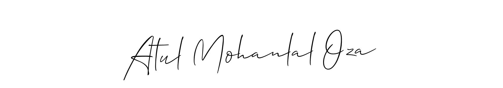 Allison_Script is a professional signature style that is perfect for those who want to add a touch of class to their signature. It is also a great choice for those who want to make their signature more unique. Get Atul Mohanlal Oza name to fancy signature for free. Atul Mohanlal Oza signature style 2 images and pictures png