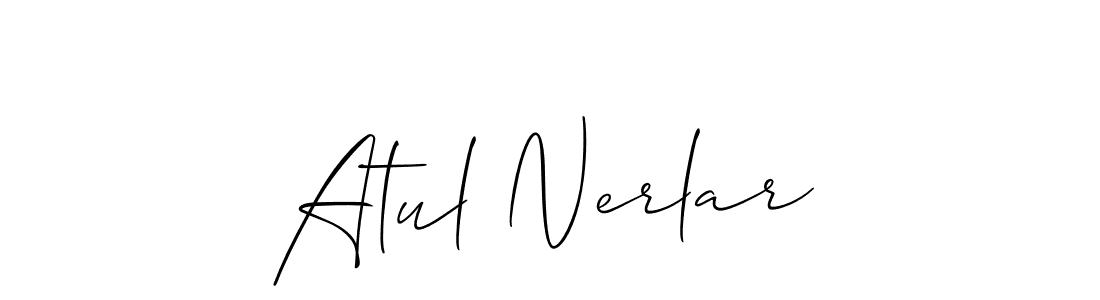 Also we have Atul Nerlar name is the best signature style. Create professional handwritten signature collection using Allison_Script autograph style. Atul Nerlar signature style 2 images and pictures png