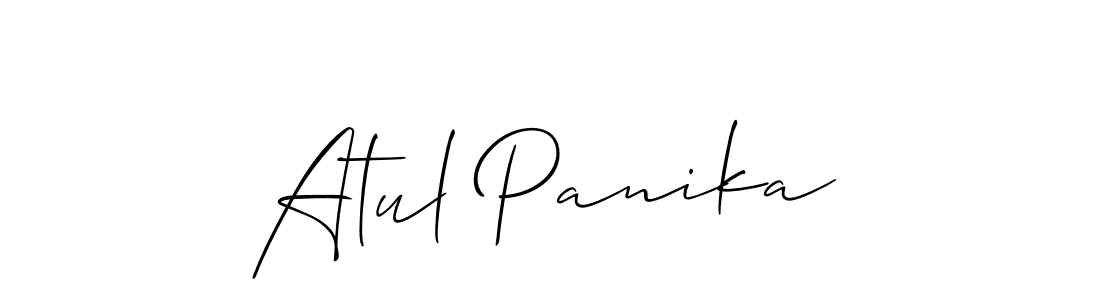 Make a beautiful signature design for name Atul Panika. With this signature (Allison_Script) style, you can create a handwritten signature for free. Atul Panika signature style 2 images and pictures png