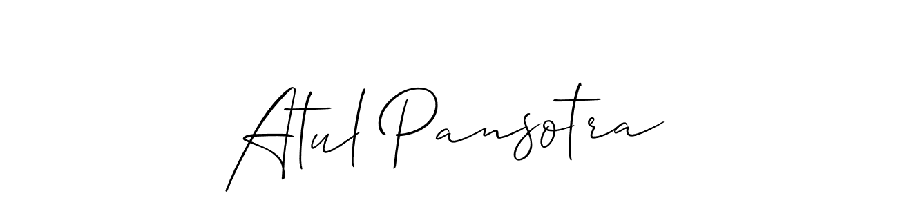 The best way (Allison_Script) to make a short signature is to pick only two or three words in your name. The name Atul Pansotra include a total of six letters. For converting this name. Atul Pansotra signature style 2 images and pictures png