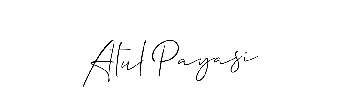 How to make Atul Payasi signature? Allison_Script is a professional autograph style. Create handwritten signature for Atul Payasi name. Atul Payasi signature style 2 images and pictures png