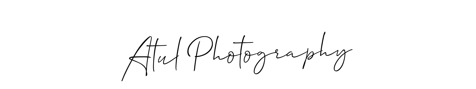 How to make Atul Photography name signature. Use Allison_Script style for creating short signs online. This is the latest handwritten sign. Atul Photography signature style 2 images and pictures png