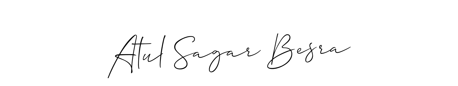 Allison_Script is a professional signature style that is perfect for those who want to add a touch of class to their signature. It is also a great choice for those who want to make their signature more unique. Get Atul Sagar Besra name to fancy signature for free. Atul Sagar Besra signature style 2 images and pictures png