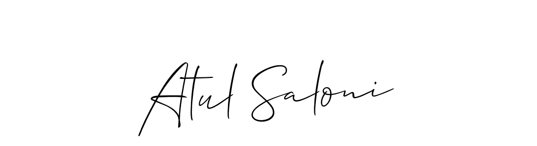 How to make Atul Saloni name signature. Use Allison_Script style for creating short signs online. This is the latest handwritten sign. Atul Saloni signature style 2 images and pictures png