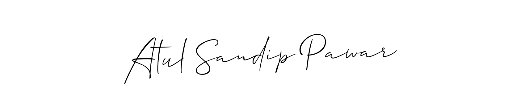 Atul Sandip Pawar stylish signature style. Best Handwritten Sign (Allison_Script) for my name. Handwritten Signature Collection Ideas for my name Atul Sandip Pawar. Atul Sandip Pawar signature style 2 images and pictures png