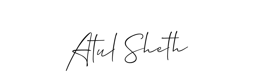 Make a beautiful signature design for name Atul Sheth. With this signature (Allison_Script) style, you can create a handwritten signature for free. Atul Sheth signature style 2 images and pictures png