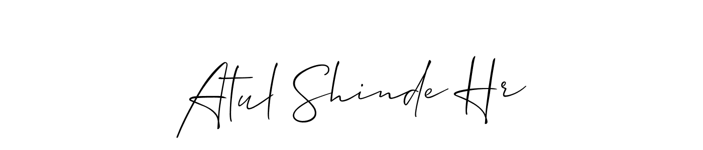 Allison_Script is a professional signature style that is perfect for those who want to add a touch of class to their signature. It is also a great choice for those who want to make their signature more unique. Get Atul Shinde Hr name to fancy signature for free. Atul Shinde Hr signature style 2 images and pictures png