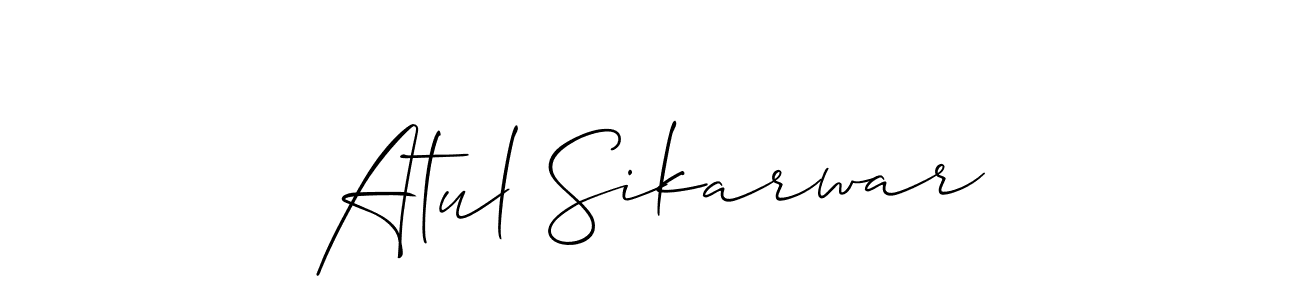 It looks lik you need a new signature style for name Atul Sikarwar. Design unique handwritten (Allison_Script) signature with our free signature maker in just a few clicks. Atul Sikarwar signature style 2 images and pictures png