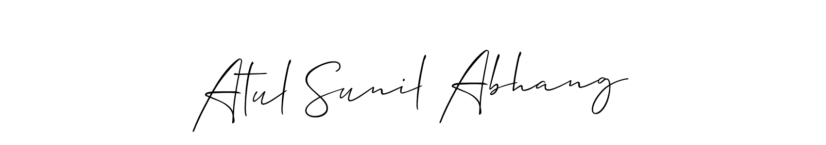 Also You can easily find your signature by using the search form. We will create Atul Sunil Abhang name handwritten signature images for you free of cost using Allison_Script sign style. Atul Sunil Abhang signature style 2 images and pictures png