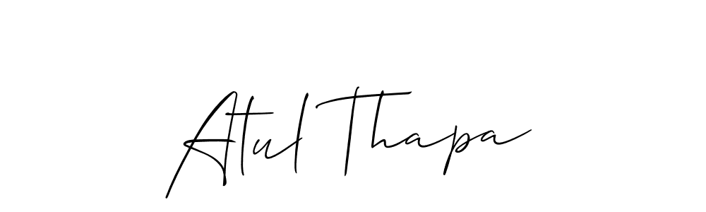 Also we have Atul Thapa name is the best signature style. Create professional handwritten signature collection using Allison_Script autograph style. Atul Thapa signature style 2 images and pictures png