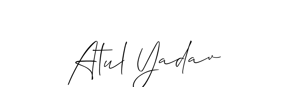 Also we have Atul Yadav name is the best signature style. Create professional handwritten signature collection using Allison_Script autograph style. Atul Yadav signature style 2 images and pictures png