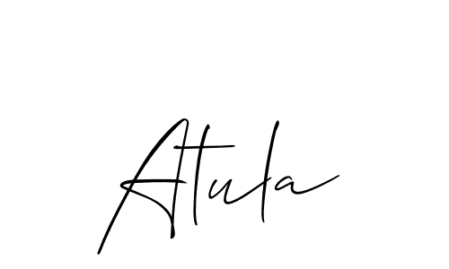 Allison_Script is a professional signature style that is perfect for those who want to add a touch of class to their signature. It is also a great choice for those who want to make their signature more unique. Get Atula name to fancy signature for free. Atula signature style 2 images and pictures png