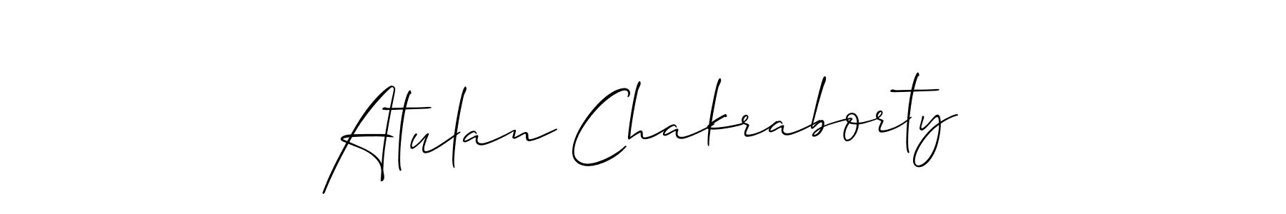 How to make Atulan Chakraborty signature? Allison_Script is a professional autograph style. Create handwritten signature for Atulan Chakraborty name. Atulan Chakraborty signature style 2 images and pictures png
