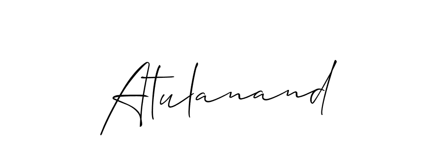 if you are searching for the best signature style for your name Atulanand. so please give up your signature search. here we have designed multiple signature styles  using Allison_Script. Atulanand signature style 2 images and pictures png