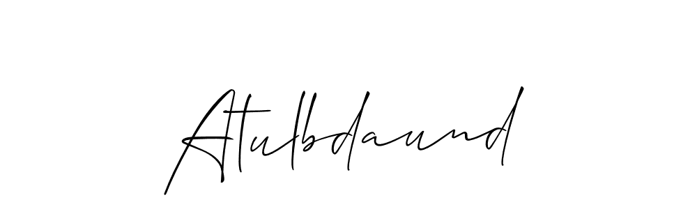 Make a beautiful signature design for name Atulbdaund. With this signature (Allison_Script) style, you can create a handwritten signature for free. Atulbdaund signature style 2 images and pictures png