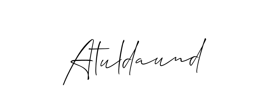 Design your own signature with our free online signature maker. With this signature software, you can create a handwritten (Allison_Script) signature for name Atuldaund. Atuldaund signature style 2 images and pictures png