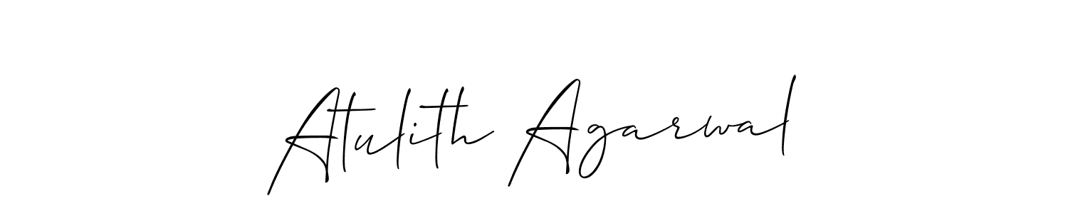 The best way (Allison_Script) to make a short signature is to pick only two or three words in your name. The name Atulith Agarwal include a total of six letters. For converting this name. Atulith Agarwal signature style 2 images and pictures png