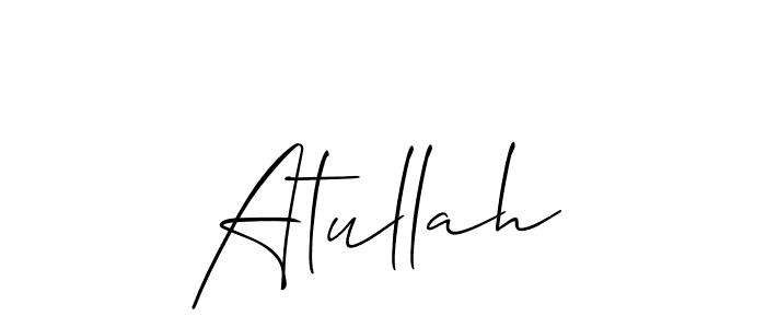 How to make Atullah name signature. Use Allison_Script style for creating short signs online. This is the latest handwritten sign. Atullah signature style 2 images and pictures png