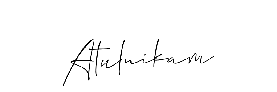 It looks lik you need a new signature style for name Atulnikam. Design unique handwritten (Allison_Script) signature with our free signature maker in just a few clicks. Atulnikam signature style 2 images and pictures png
