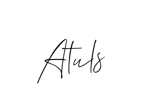 How to Draw Atuls signature style? Allison_Script is a latest design signature styles for name Atuls. Atuls signature style 2 images and pictures png