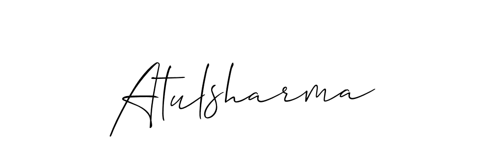 How to make Atulsharma signature? Allison_Script is a professional autograph style. Create handwritten signature for Atulsharma name. Atulsharma signature style 2 images and pictures png