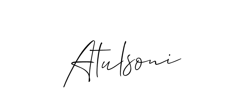 How to make Atulsoni signature? Allison_Script is a professional autograph style. Create handwritten signature for Atulsoni name. Atulsoni signature style 2 images and pictures png