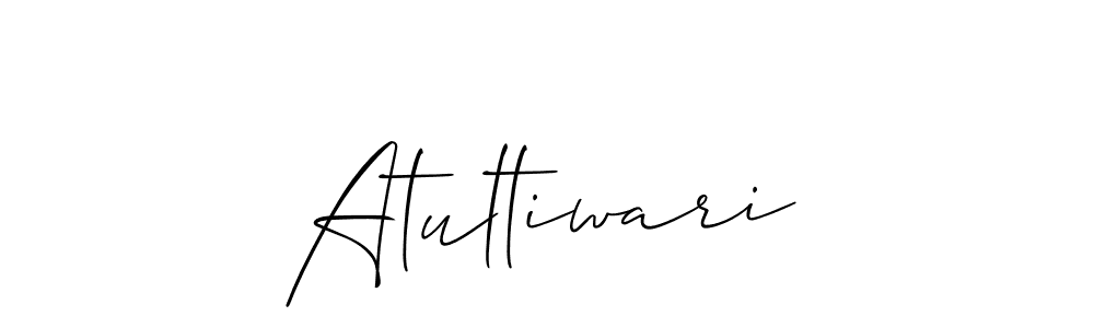 Use a signature maker to create a handwritten signature online. With this signature software, you can design (Allison_Script) your own signature for name Atultiwari. Atultiwari signature style 2 images and pictures png