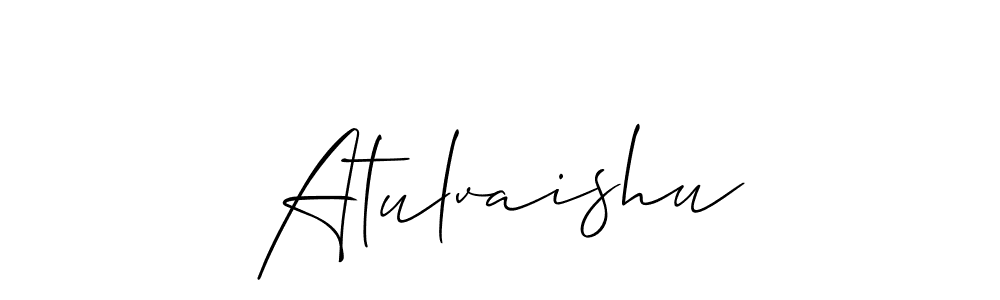 You should practise on your own different ways (Allison_Script) to write your name (Atulvaishu) in signature. don't let someone else do it for you. Atulvaishu signature style 2 images and pictures png