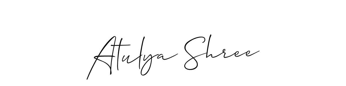 if you are searching for the best signature style for your name Atulya Shree. so please give up your signature search. here we have designed multiple signature styles  using Allison_Script. Atulya Shree signature style 2 images and pictures png
