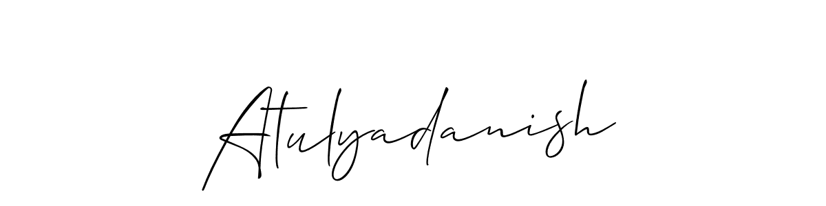 Use a signature maker to create a handwritten signature online. With this signature software, you can design (Allison_Script) your own signature for name Atulyadanish. Atulyadanish signature style 2 images and pictures png