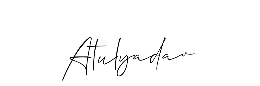 Use a signature maker to create a handwritten signature online. With this signature software, you can design (Allison_Script) your own signature for name Atulyadav. Atulyadav signature style 2 images and pictures png