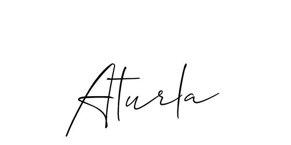 if you are searching for the best signature style for your name Aturla. so please give up your signature search. here we have designed multiple signature styles  using Allison_Script. Aturla signature style 2 images and pictures png