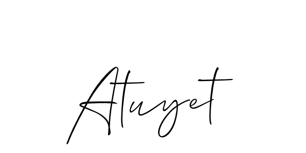 You should practise on your own different ways (Allison_Script) to write your name (Atuyet) in signature. don't let someone else do it for you. Atuyet signature style 2 images and pictures png