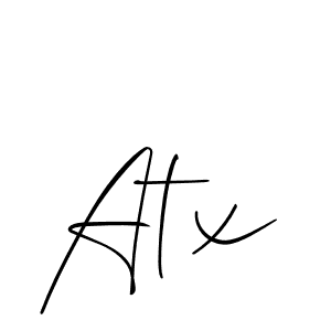 Design your own signature with our free online signature maker. With this signature software, you can create a handwritten (Allison_Script) signature for name Atx. Atx signature style 2 images and pictures png