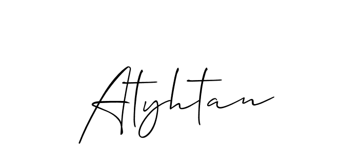 Atyhtan stylish signature style. Best Handwritten Sign (Allison_Script) for my name. Handwritten Signature Collection Ideas for my name Atyhtan. Atyhtan signature style 2 images and pictures png