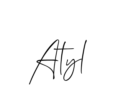 How to make Atyl name signature. Use Allison_Script style for creating short signs online. This is the latest handwritten sign. Atyl signature style 2 images and pictures png