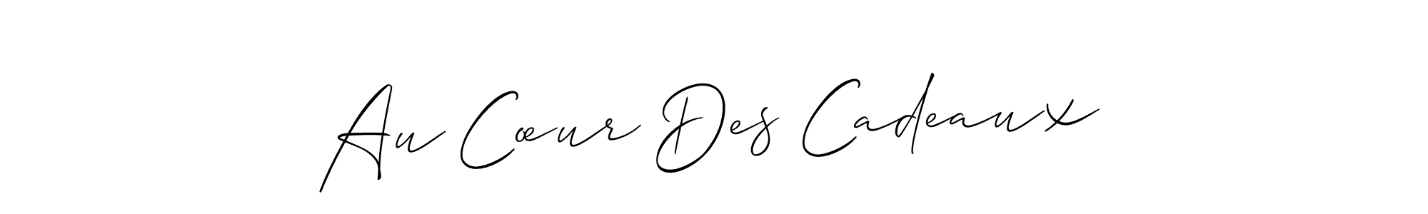 How to Draw Au Cœur Des Cadeaux signature style? Allison_Script is a latest design signature styles for name Au Cœur Des Cadeaux. Au Cœur Des Cadeaux signature style 2 images and pictures png